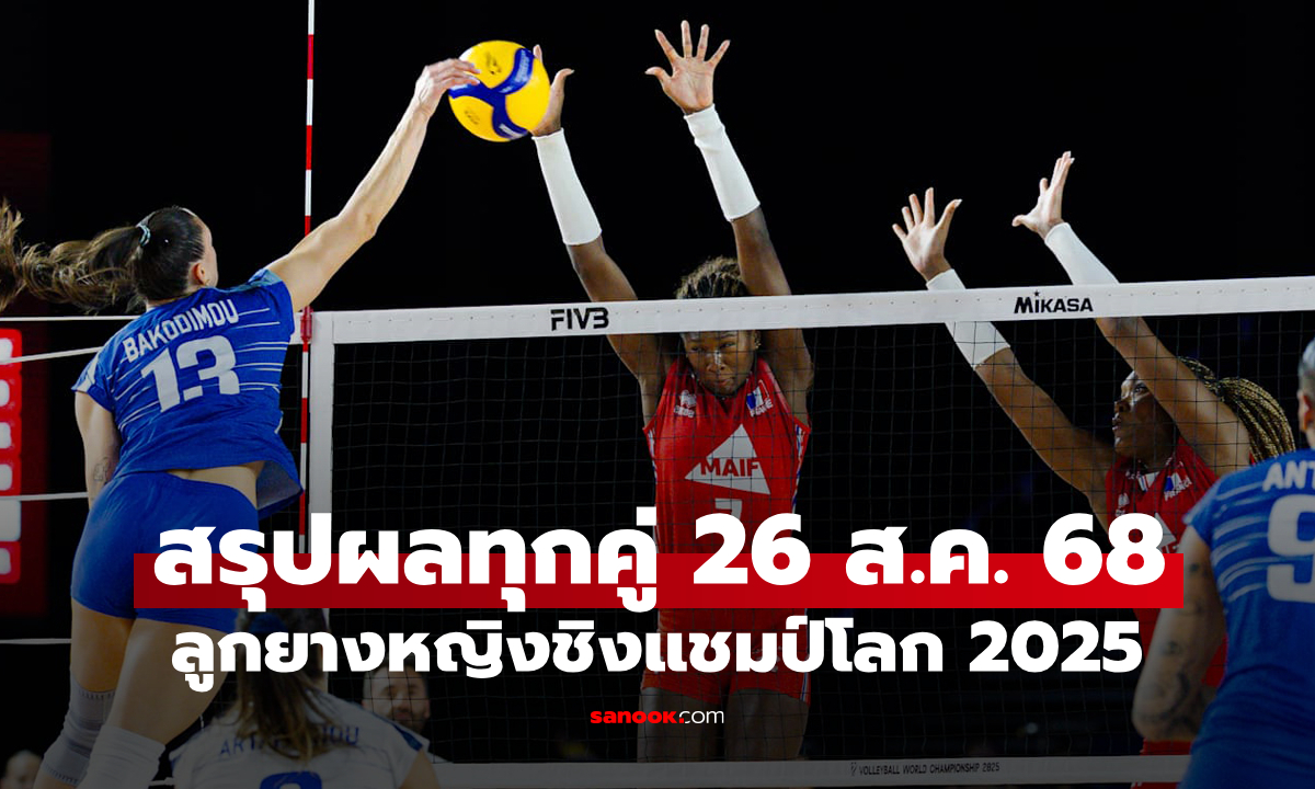 สรุปผลทุกคู่ "วอลเลย์บอลหญิงชิงแชมป์โลก 2025" ประจำวันที่ 26 ส.ค. 68