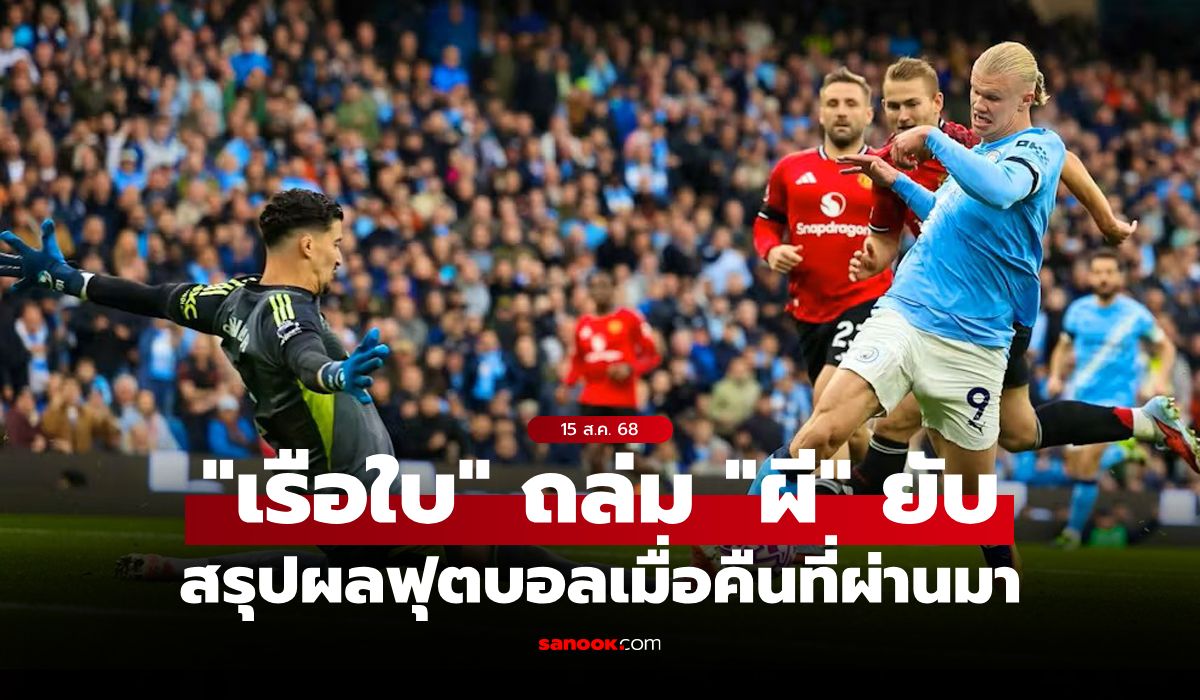 สรุปผลบอลเมื่อคืน 5 ลีกใหญ่ยุโรป ประจำวันที่ 15 ก.ย. 68
