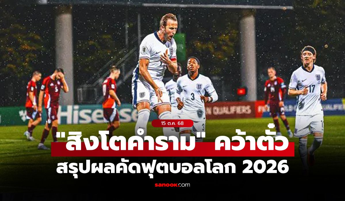 สรุปผลบอลเมื่อคืน ฟุตบอลโลก 2026 รอบคัดเลือก ประจำวันที่ 15 ต.ค. 68