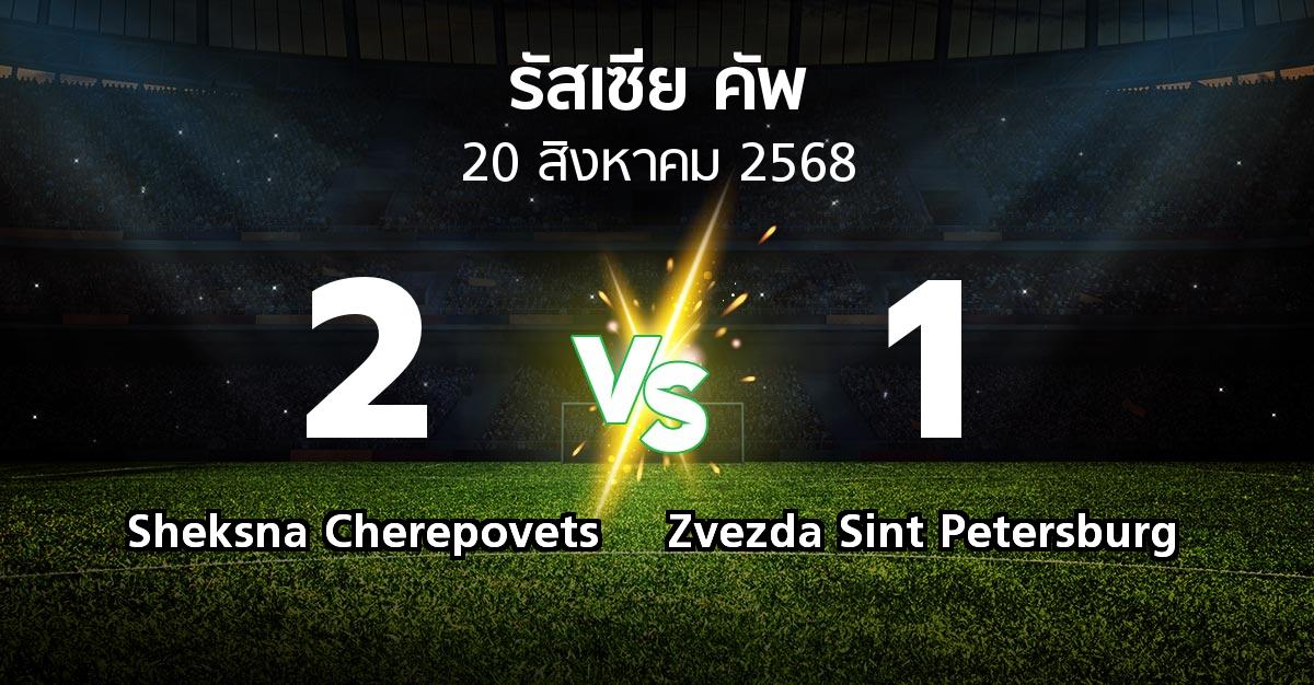 ผลบอล : Sheksna Cherepovets vs Zvezda Sint Petersburg (รัสเซีย-คัพ 2025-2026)