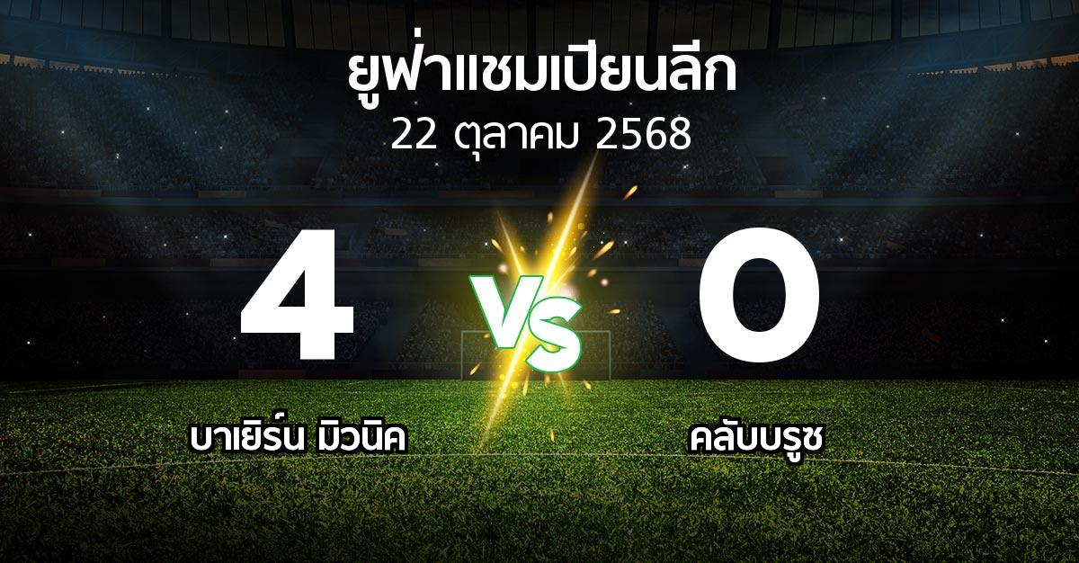 ผลบอล : บาเยิร์น มิวนิค vs คลับบรูซ (ยูฟ่า แชมเปียนส์ลีก 2025-2026)