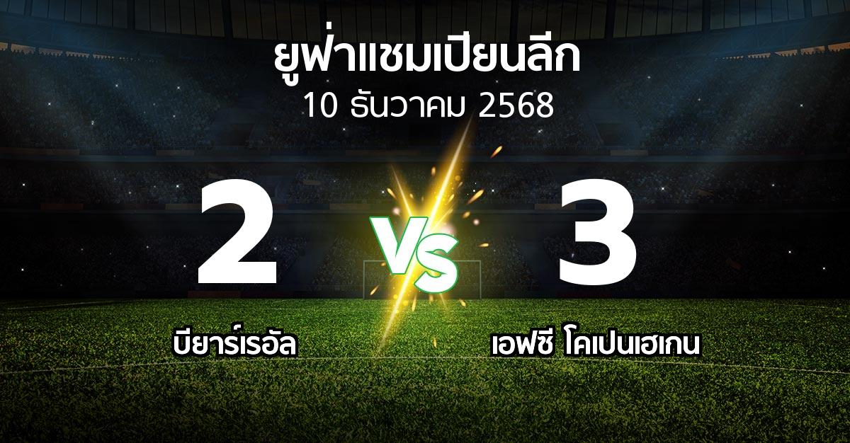 ผลบอล : บียาร์เรอัล vs โคเปนเฮเกน (ยูฟ่า แชมเปียนส์ลีก 2025-2026)