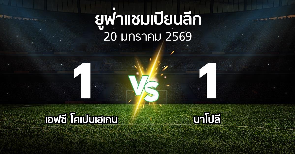 ผลบอล : โคเปนเฮเกน vs นาโปลี (ยูฟ่า แชมเปียนส์ลีก 2025-2026)