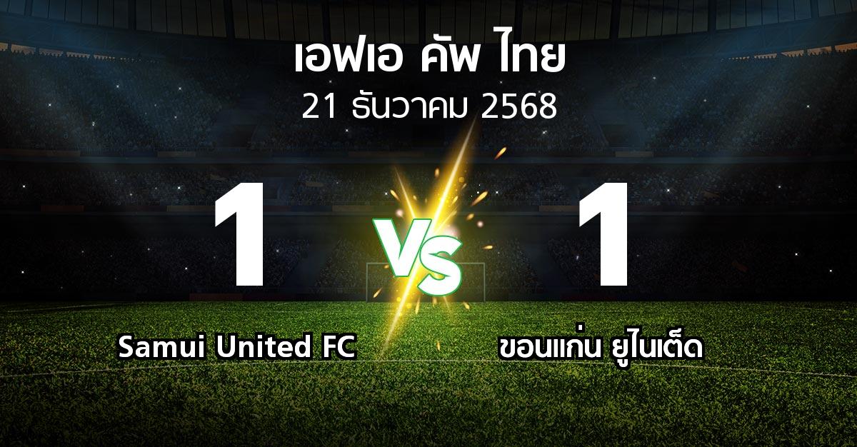 ผลบอล : Samui United FC vs ขอนแก่น ยูไนเต็ด (ไทยเอฟเอคัพ 2025-2026)