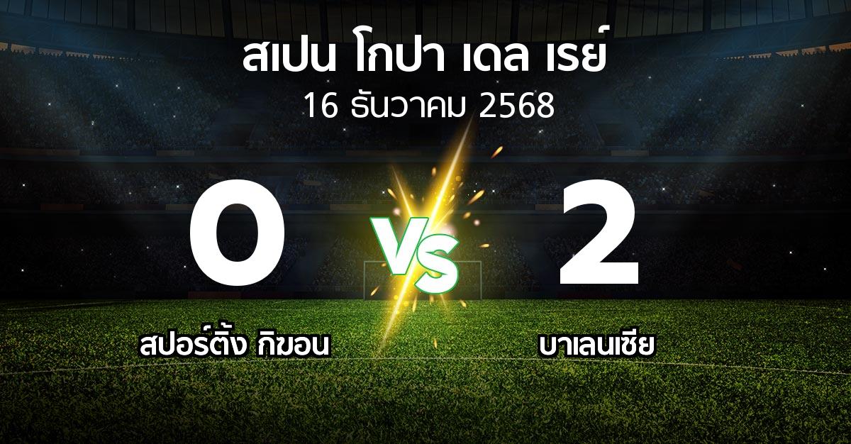 ผลบอล : สปอร์ติ้ง กิฆอน vs บาเลนเซีย (สเปน-โกปาเดลเรย์ 2025-2026)