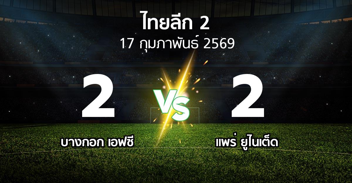 ผลบอล : บางกอก เอฟซี vs แพร่ ยูไนเต็ด (ไทยลีก 2 2025-2026)