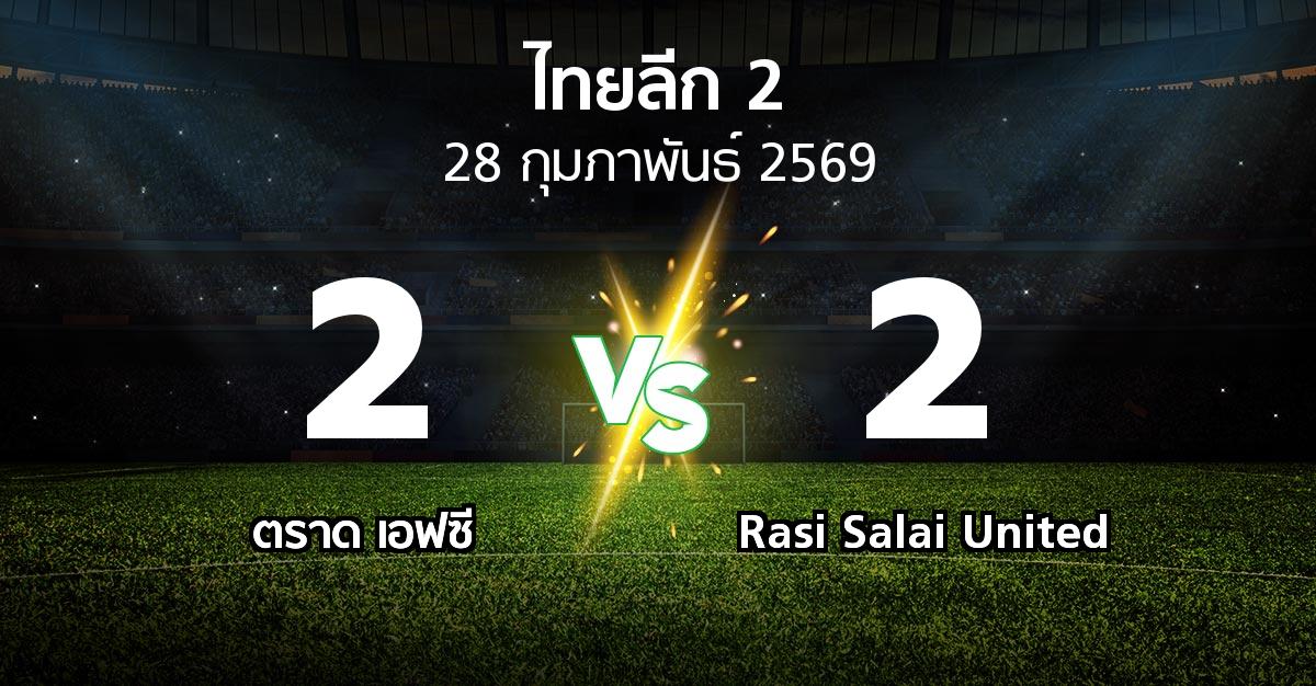 ผลบอล : ตราด เอฟซี vs Rasi Salai United (ไทยลีก 2 2025-2026)