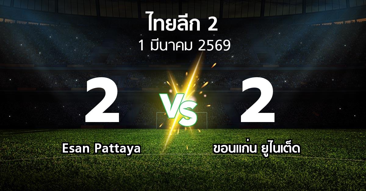 ผลบอล : Esan Pattaya vs ขอนแก่น ยูไนเต็ด (ไทยลีก 2 2025-2026)