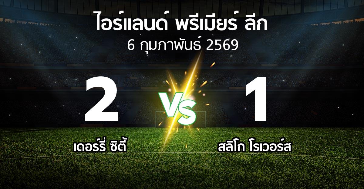 ผลบอล : เดอร์รี่ ซิตี้ vs สลิโก โรเวอร์ส (ไอร์แลนด์-พรีเมียร์-ลีก 2026)
