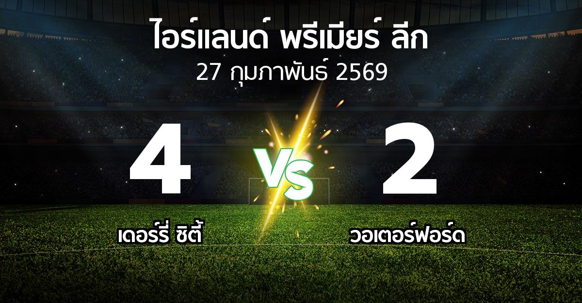 ผลบอล : เดอร์รี่ ซิตี้ vs วอเตอร์ฟอร์ด (ไอร์แลนด์-พรีเมียร์-ลีก 2026)