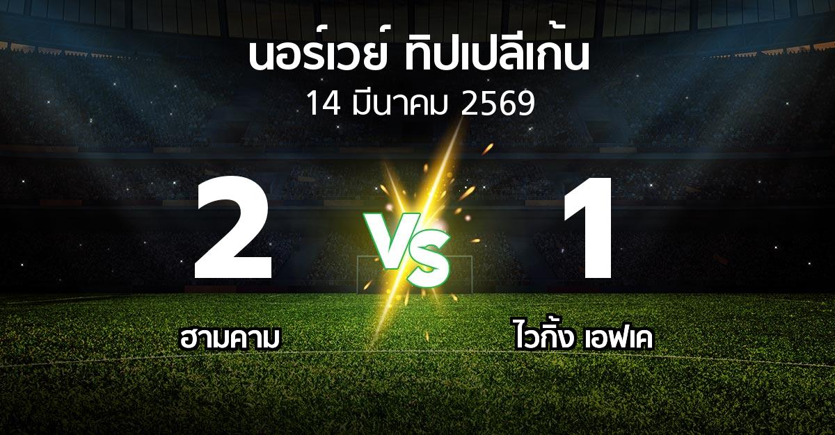 ผลบอล : ฮามคาม vs ไวกิ้ง เอฟเค (นอร์เวย์-ทิปเปลีเก้น 2026)