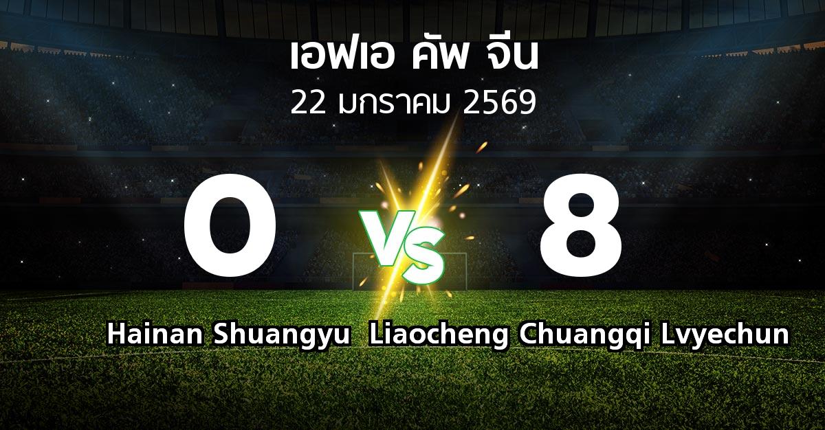 ผลบอล : Hainan Shuangyu vs Liaocheng Chuangqi Lvyechun (เอฟเอ-คัพ-จีน 2026)