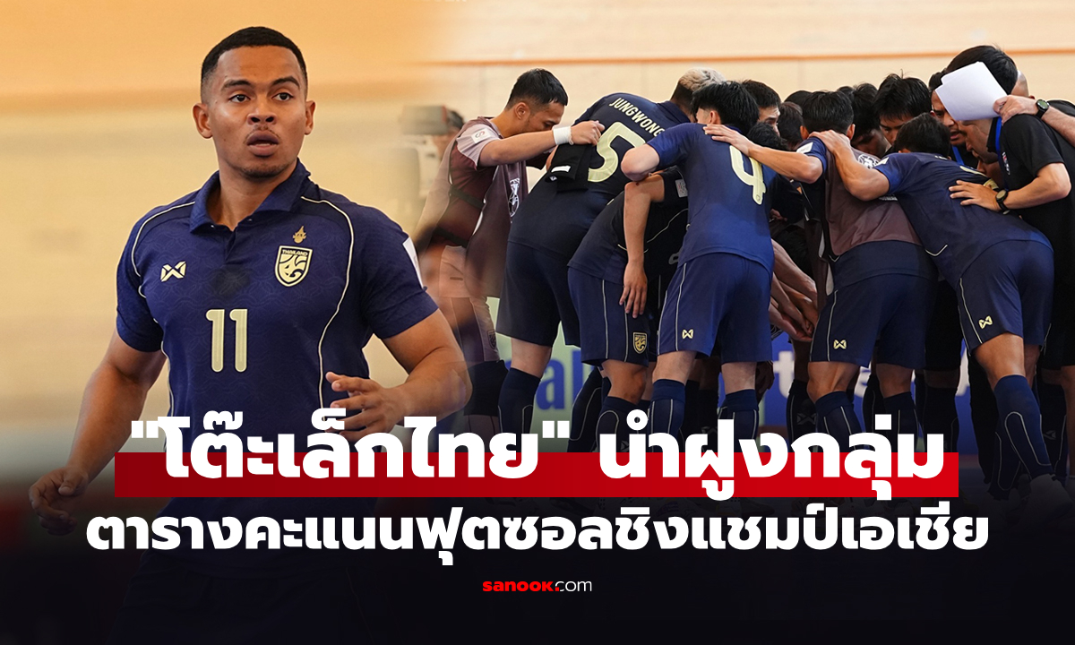 ตารางคะแนนล่าสุด "ฟุตซอลทีมชาติไทย" ในการแข่งขันศึกชิงแชมป์เอเชีย 2026