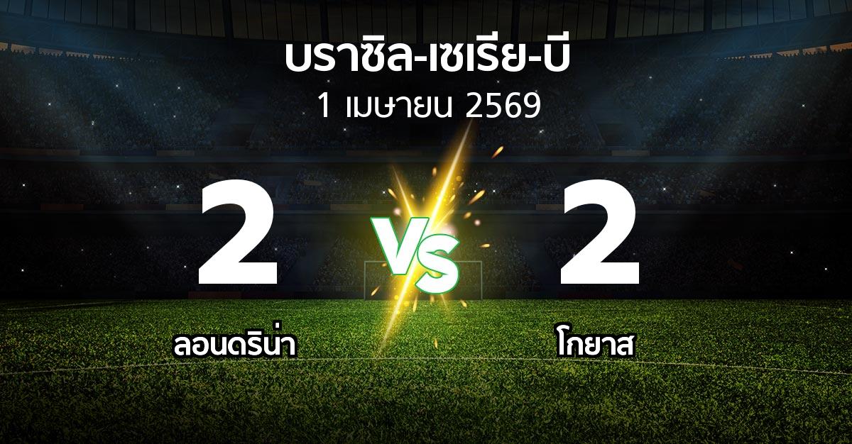 ผลบอล : ลอนดริน่า vs โกยาส (บราซิล-เซเรีย-บี 2026)