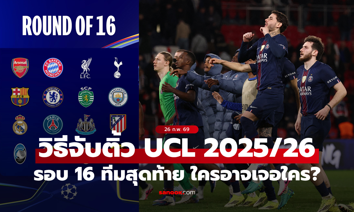 ส่องวิธีการจับสลาก UCL รอบ 16 ทีม 2025/26 ใครมีโอกาสเจอใครบ้าง?