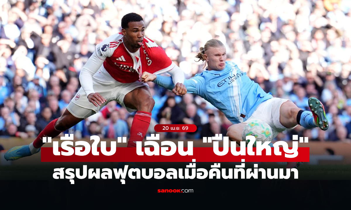 สรุปผลบอลเมื่อคืน 5 ลีกใหญ่ยุโรป ประจำวันที่ 20 เม.ย. 69
