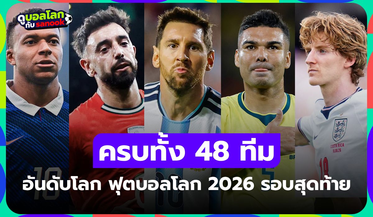 ทีมแกร่งมาครบ! ส่องอันดับโลก 48 ชาติ ในศึกฟุตบอลโลก 2026 รอบสุดท้าย