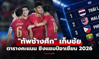 สรุปตารางคะแนน "ทีมชาติไทย" ในการแข่งขัน ศึกชิงแชมป์อาเซียน 2026