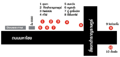 แผนที่ ร้านอาหาร ย่านประตูผี