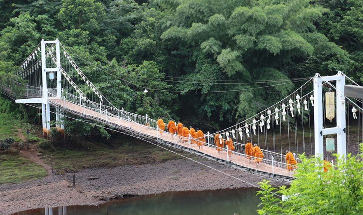 สะพานแขวนหลวงปู่สาย แหล่งท่องเที่ยวแห่งใหม่กาญจนบุรี