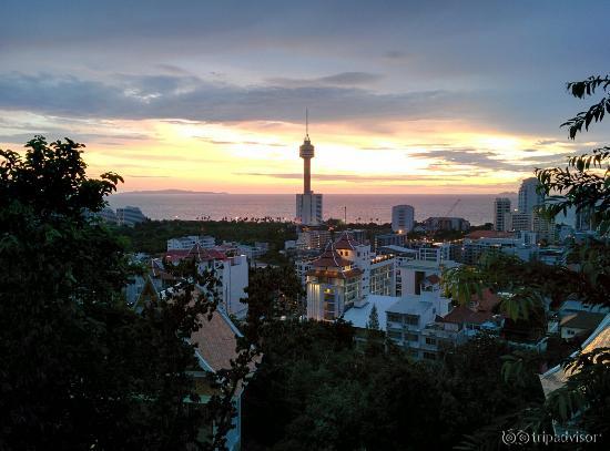Nice place situated in a peaceful environment and the city looks just wow from the view point.