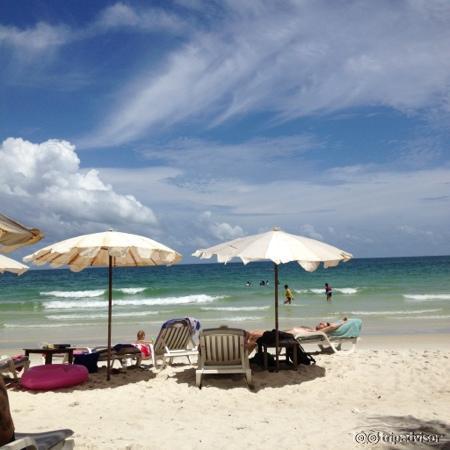 relax on the beach with the blue sky !
