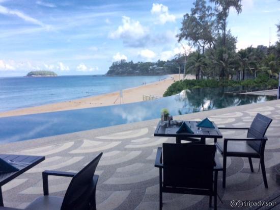 View from pool and restaurant