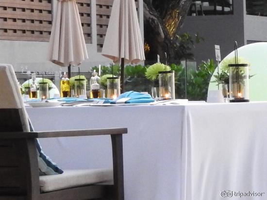 Tables set for dinner