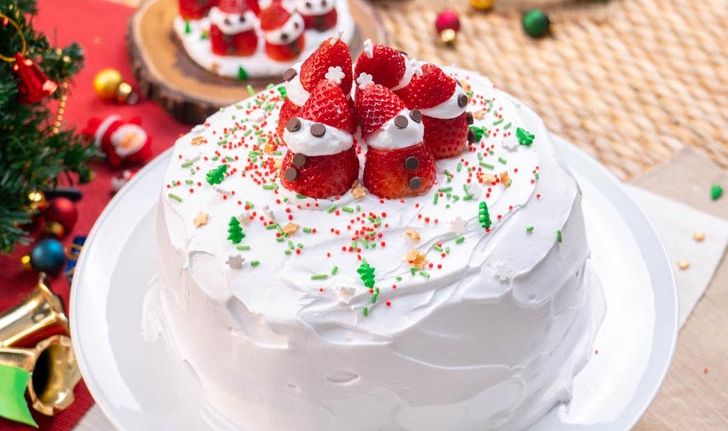 วิธีทำเค้กนมสดคริสต์มาส ไม่ง้อเตาอบ