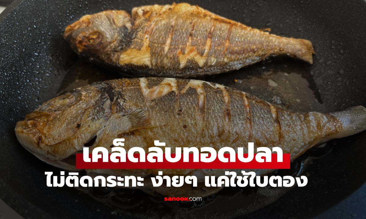 วิธีทอดปลาไม่ติดกระทะ แค่ใช้ใบตอง ผลลัพธ์ว้าวหนังเหลืองกรอบน่ากิน