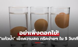 อย่าเพิ่งตอกไข่! ถ้ายังไม่ได้ลองใช้ "แก้วน้ำ" เช็กความสด ทริคง่ายๆ ใน 5 วินาที