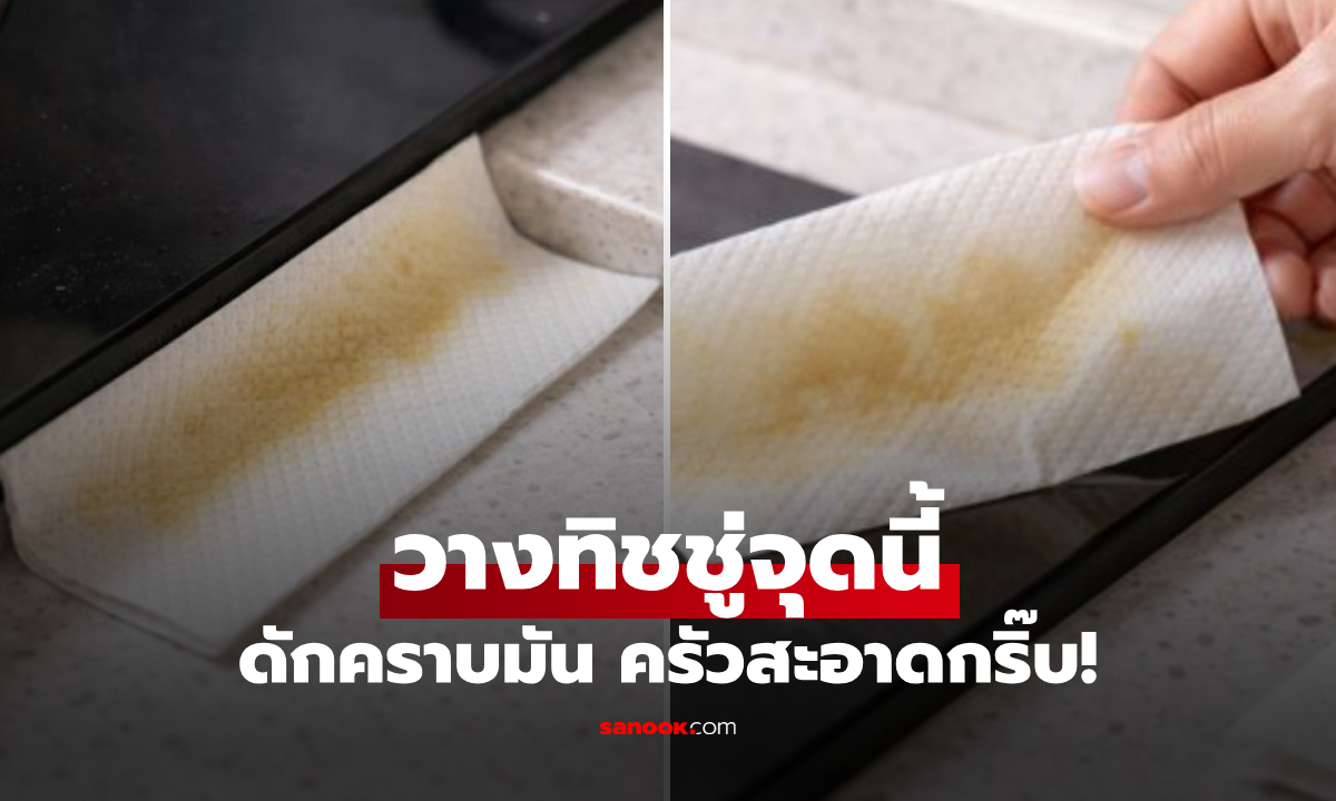 เคล็ดลับแม่! แค่วางทิชชู่ไว้ตรง "จุดนี้" คราบไขมันหาย ครัวสะอาดขึ้น 5 เท่า
