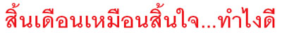 สิ้นเดือนเหมือนสิ้นใจ เงินไม่พอใช้ ทำไงดี