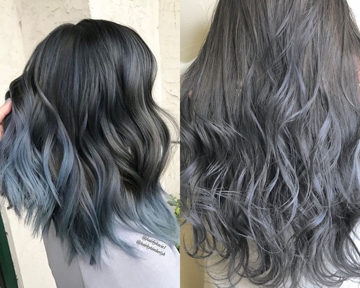 ไอเดียผมสีเทาฟ้า