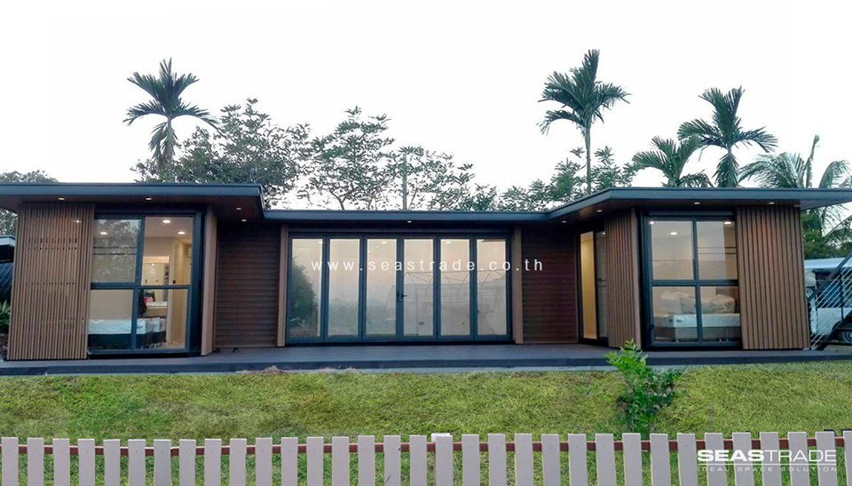 บ้านสำเร็จรูปชั้นเดียว สไตล์โมเดิร์นเรียบหรู 2 ห้องนอน 2 ห้องน้ำ พื้นที่ใช้สอย 60 ตรม