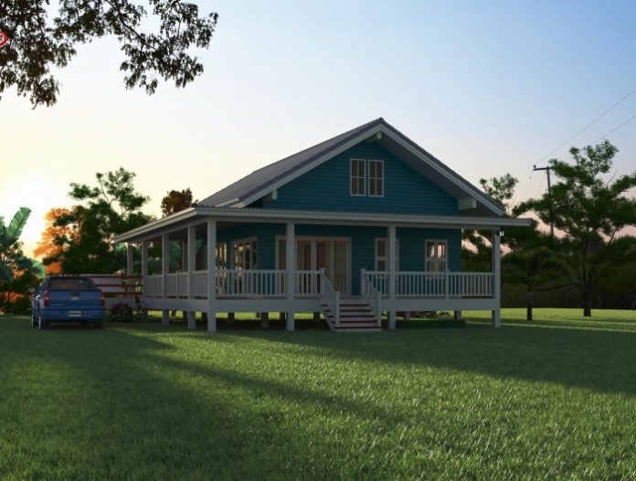 แบบบ้านตากอากาศยกพื้นสูง บรรยากาศอบอุ่นดั้งเดิม มาพร้อมเฉลียงโปร่งรอบบ้าน