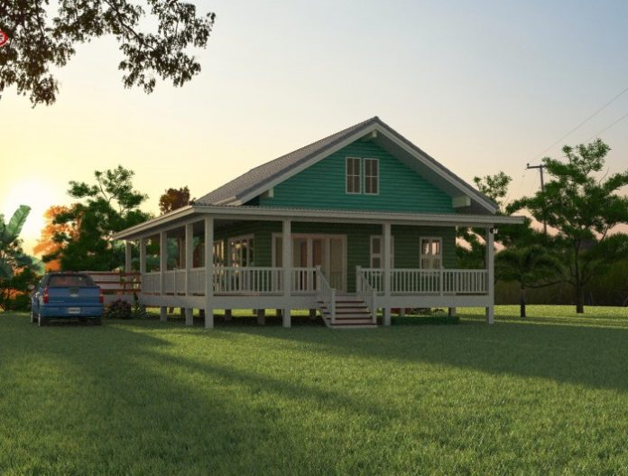 แบบบ้านตากอากาศยกพื้นสูง บรรยากาศอบอุ่นดั้งเดิม มาพร้อมเฉลียงโปร่งรอบบ้าน