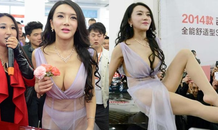 ฉาวอีก! พริตตี้จีนหน้าสวยแต่โชว์ท่ายากแบบไม่แคร์สายตาใคร