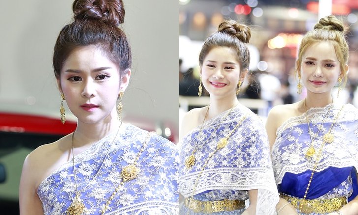 งามยิ่งนัก 'ออเจ้า' พริตตี้ชุดไทยในงานมอเตอร์โชว์ 2018