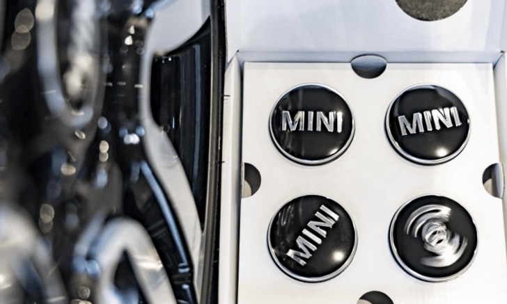 ฝาปิดดุมล้อ MINI อุปกรณ์ตกแต่งแท้ ไม่หมุนตามความเร็วล้อรถ