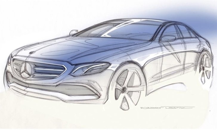Mercedes-Benz E-Class เจเนอเรชั่นเผยภาพสเก็ตช์ก่อนเปิดตัวจริง