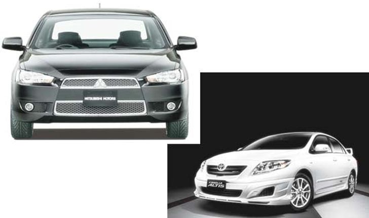 TOYOTA COROLLA ALTIS TRD SPORTIVO VS MITSUBISHI LENCER EX