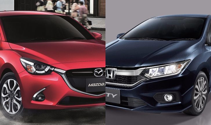 เทียบสเป็ค Mazda2 และ Honda City 2017 รุ่นท็อปทั้งคู่ อ็อพชั่นใครแน่นกว่า
