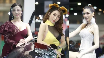 มอเตอร์โชว์ 2020 : พริตตี้วิถีใหม่ สวยหรูภายใต้เฟซชิลด์ (ภาพ)