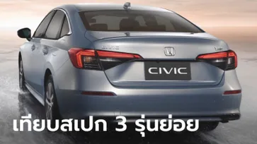 เทียบสเปก All-new Honda Civic 2021 ใหม่ ทั้ง 3 รุ่นย่อย ราคา 964,900 - 1,199,900 บาท