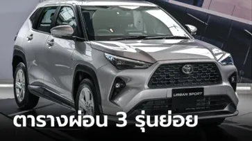 ตารางผ่อน Toyota YARIS CROSS 2024 ใหม่ ทั้ง 3 รุ่นย่อย ผ่อนเดือนละกี่บาท?