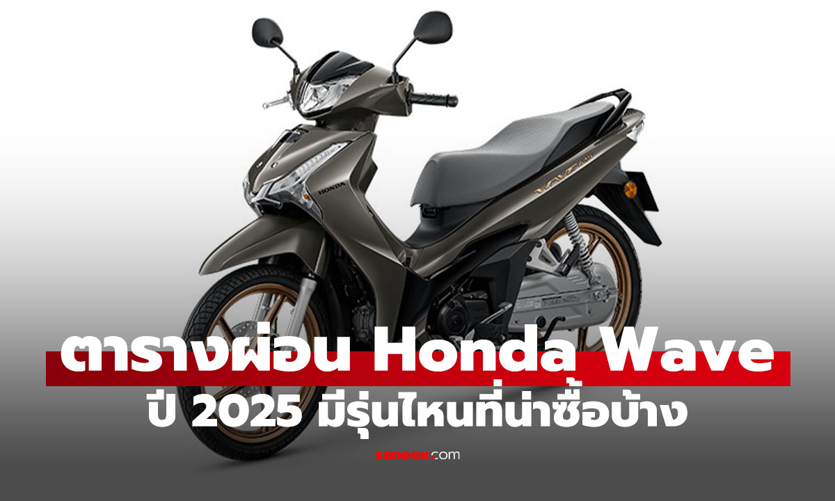อัปเดตตารางผ่อน รถมอเตอร์ไซค์ Honda Wave รุ่นล่าสุด ครบทุกรุ่น มอไซค์ที่ใครๆ ก็ซื้อได้