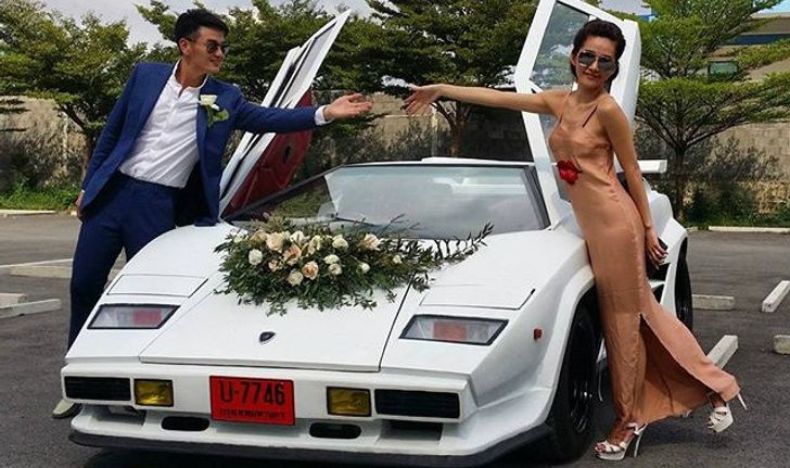 ส่องรถงานแต่ง 'บีม-ชาช่า' กับ Lamborghini Countach มูลค่าไม่ต่ำกว่า 50 ล้าน!!!