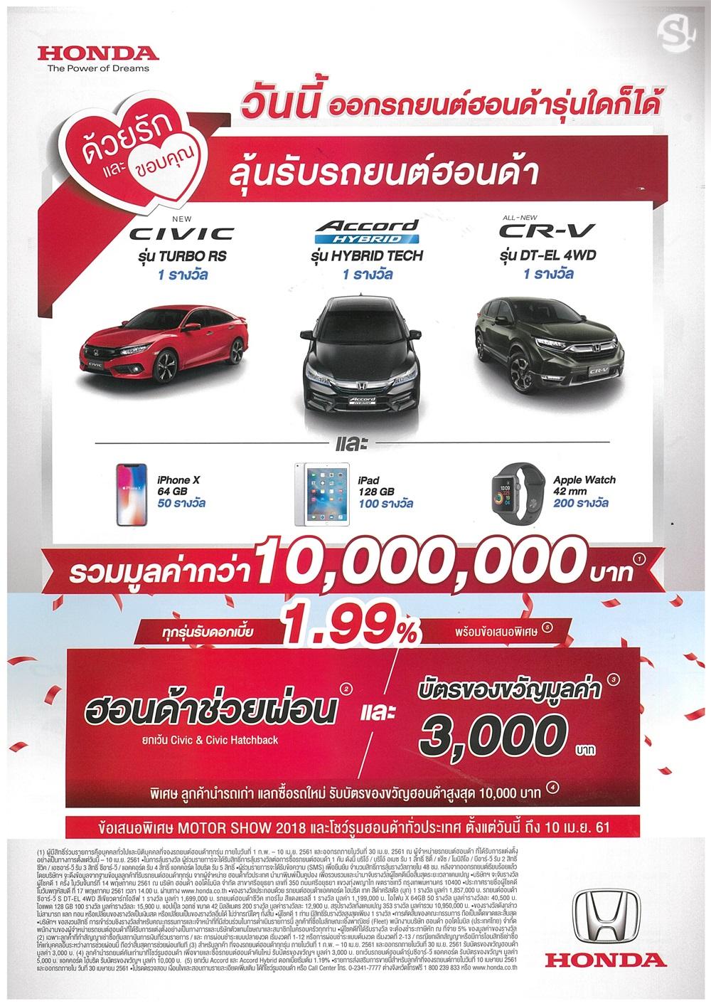 ตารางผ่อน Honda