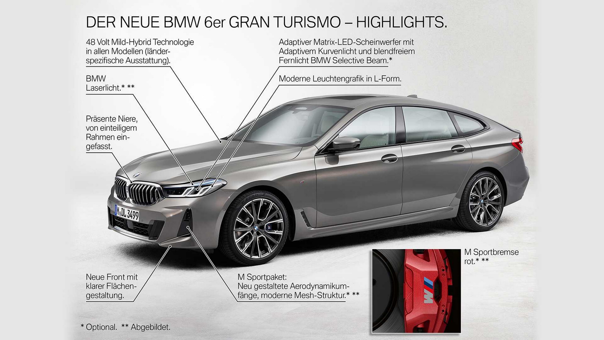 BMW 6-Series GT 2021 เผยโฉมแล้ว ดีไซน์ด้านหน้าใหม่ และเทคโนโลยีไมลด์ไฮบริด